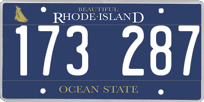 RI license plate 173287