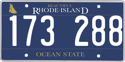 RI license plate 173288