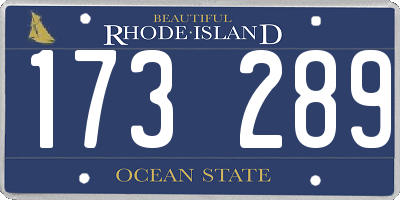 RI license plate 173289