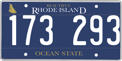 RI license plate 173293