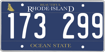 RI license plate 173299