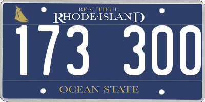 RI license plate 173300