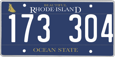 RI license plate 173304