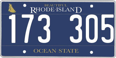 RI license plate 173305