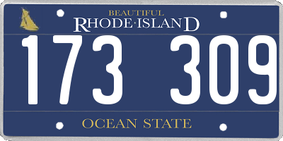 RI license plate 173309