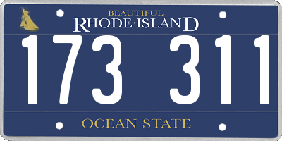 RI license plate 173311