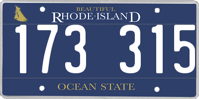 RI license plate 173315
