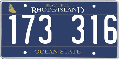 RI license plate 173316