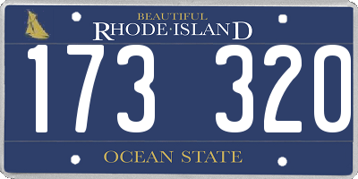 RI license plate 173320