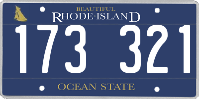 RI license plate 173321