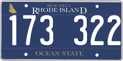 RI license plate 173322