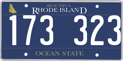 RI license plate 173323