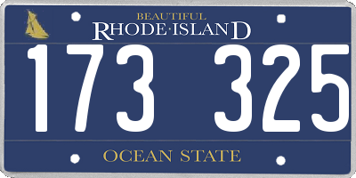 RI license plate 173325