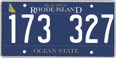 RI license plate 173327