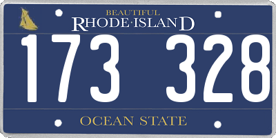 RI license plate 173328