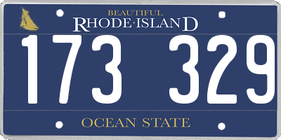 RI license plate 173329