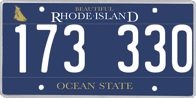 RI license plate 173330