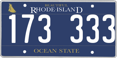 RI license plate 173333