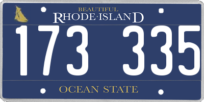 RI license plate 173335