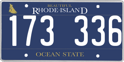 RI license plate 173336
