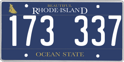 RI license plate 173337