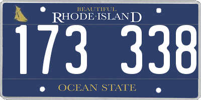 RI license plate 173338