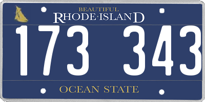 RI license plate 173343