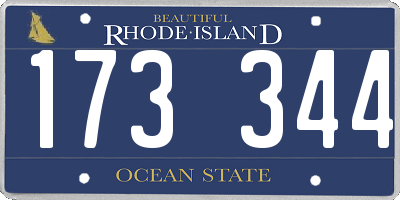 RI license plate 173344