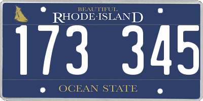 RI license plate 173345