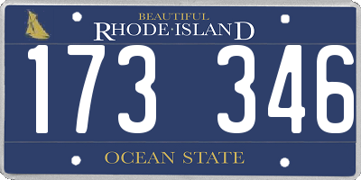 RI license plate 173346