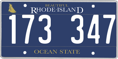 RI license plate 173347