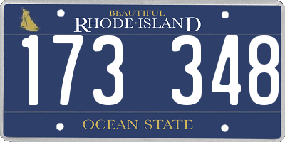RI license plate 173348