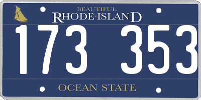 RI license plate 173353