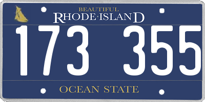 RI license plate 173355