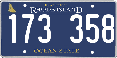 RI license plate 173358