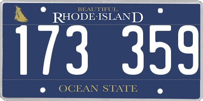 RI license plate 173359