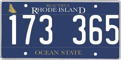 RI license plate 173365