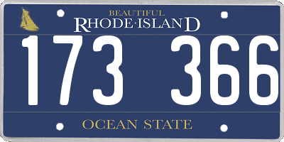 RI license plate 173366