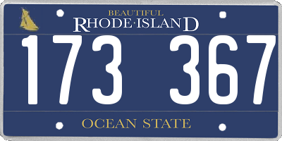 RI license plate 173367