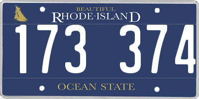 RI license plate 173374