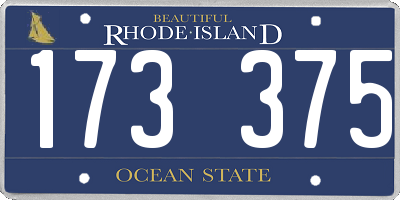 RI license plate 173375