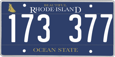 RI license plate 173377