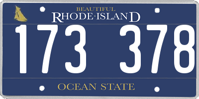 RI license plate 173378