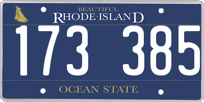 RI license plate 173385