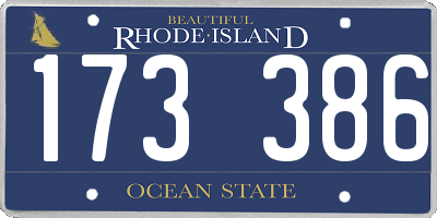 RI license plate 173386