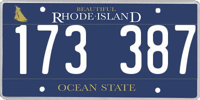 RI license plate 173387