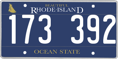 RI license plate 173392