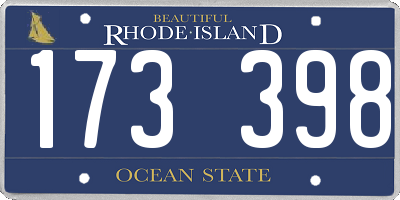 RI license plate 173398