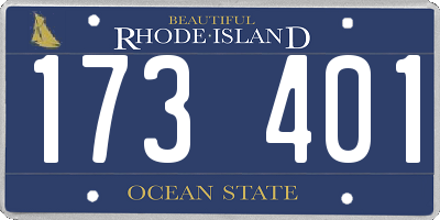 RI license plate 173401