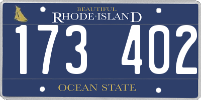 RI license plate 173402